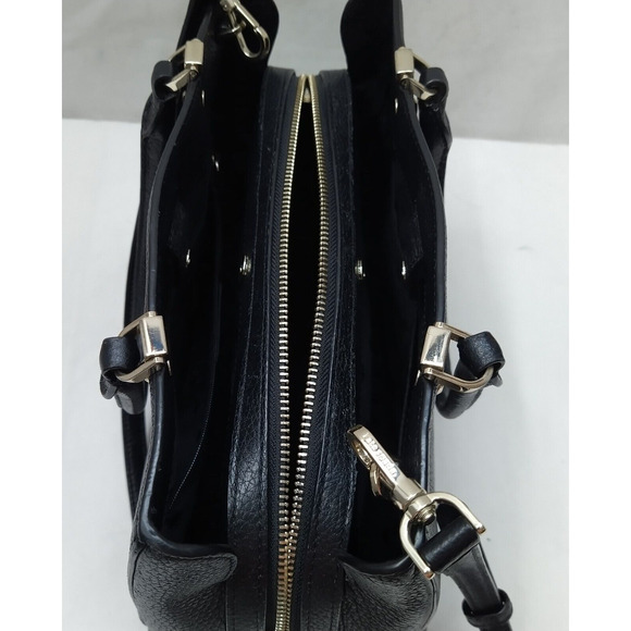 Kate Spade New York Black Leather Double Handles Zipper Closure Satchel Bag - Picture 10 of 16